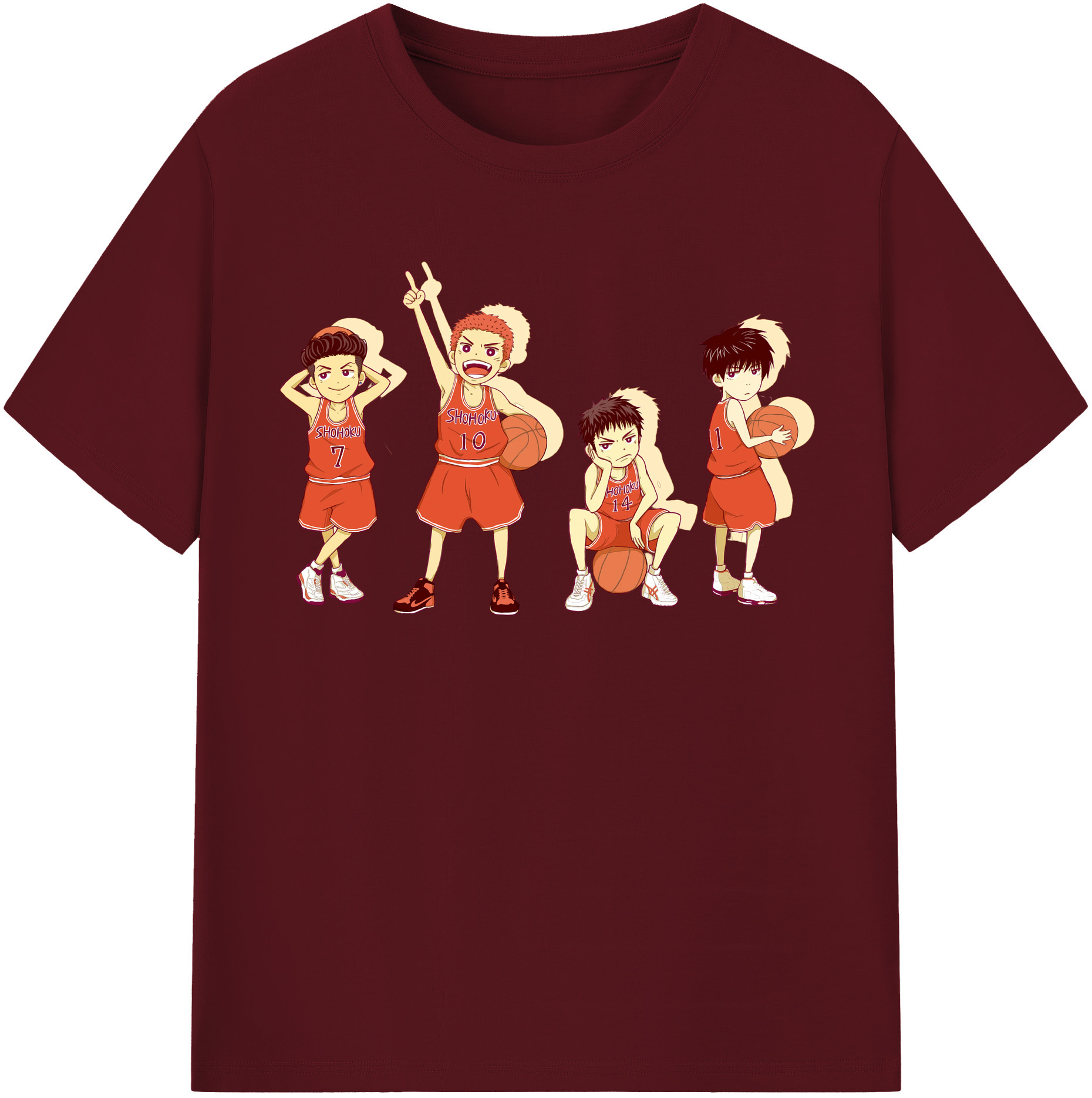 SLAM DUNK／スラムダンク 綿100％半袖Tシャツ（フロントプリント）
